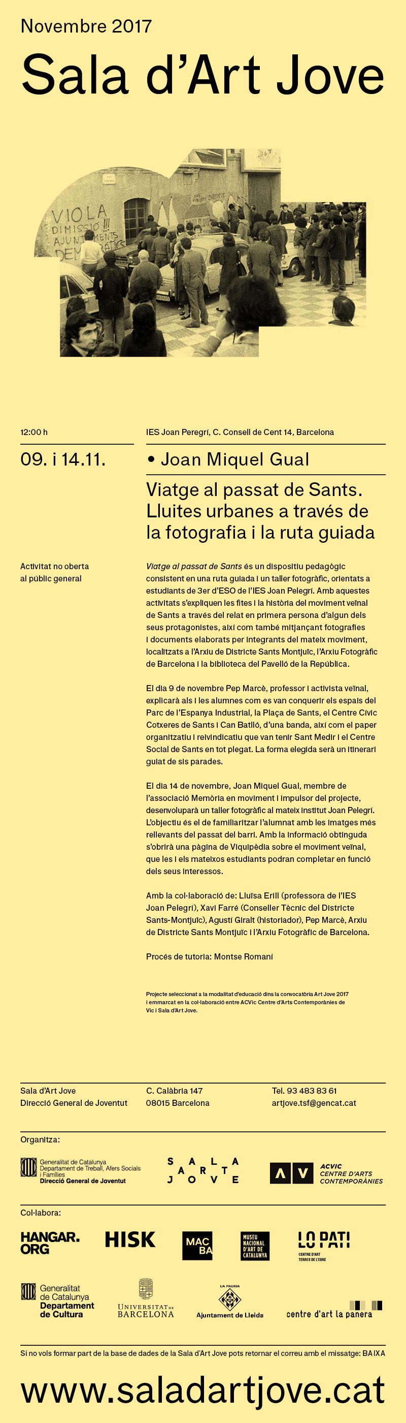 Sala dArt Jove Viatge al passat de Sants Joan Miquel Gual